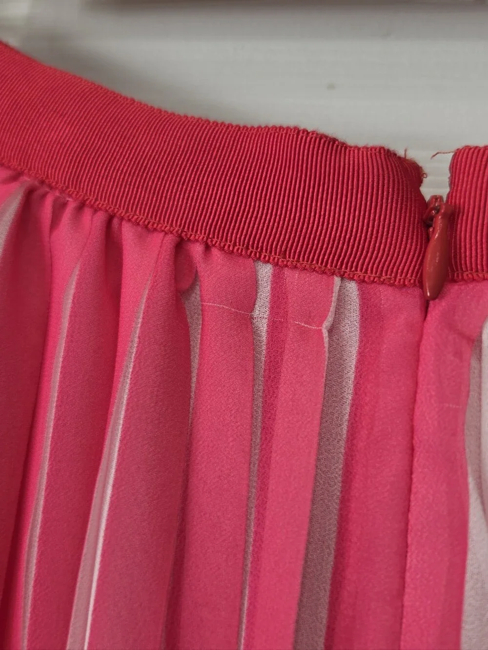 J. Crew Pink and White Pleated Skirt Size 12